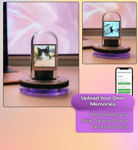 Nixie Tube Clock | Smart App Control Digital Clock, Customizable Display Settings, Retro Futuristic Cyberpunk Design Desk Timepiece, Unique Unusual Present for Home or Office, Flask Table Clock in Saudi Arabia
