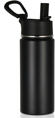 Volhoply 16 OZ Kids Water Bottle Bulk 2 Pack,Insulated Sports Bottles with Straw Lid,Stainless Steel Bottle with Handle Keep Cold&Hot,Double Wall Vacuum Thermos Cups for School(Assorted,Set of 2) in Saudi Arabia