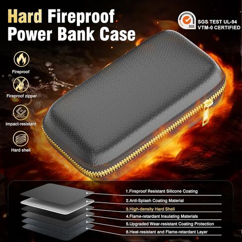حافظة صلبة للحماية المحمولة مقاومة للحريق من تامفيل لبنك الطاقة، صندوق حمل إلكتروني مقاوم للانفجار وعازل للحرارة مع سحاب مقاوم للحريق وجيب داخلي شبكي، للهاتف، ونظام تحديد المواقع، والقرص الصلب، وشحن USB in Kuwait