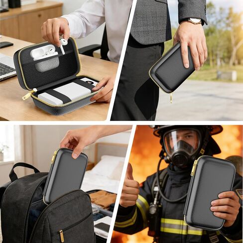 حافظة صلبة للحماية المحمولة مقاومة للحريق من تامفيل لبنك الطاقة، صندوق حمل إلكتروني مقاوم للانفجار وعازل للحرارة مع سحاب مقاوم للحريق وجيب داخلي شبكي، للهاتف، ونظام تحديد المواقع، والقرص الصلب، وشحن USB in Kuwait