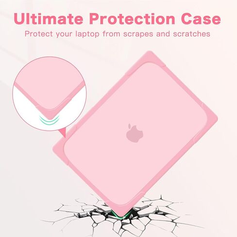 حافظة MOSISO متوافقة مع جهاز MacBook Pro 13 بوصة 2026 2025 2024 2023 2022 2021 2020 M2 M1 A2338 A2289 A2251، حافظة حماية شديدة التحمل مع مسند قابل للطي وغطاء لوحة مفاتيح، وردي in Saudi Arabia