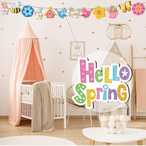 Barydat 36 Pcs Spring Ornaments for Tree Spring Wood Hanging Ornaments Flower Butterfly Gnome Decorations for Small Tree for Home Yard Garden DIY Craft Colorful Party Favor in Saudi Arabia