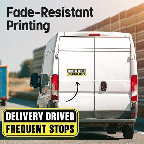 | (قطعتان) ملصق سائق التوصيل - مقاس 9 بوصة - لافتة سائق توصيل قوية ومتينة ومقاومة للعوامل الجوية. لافتة سائق توصيل مثالية للسيارة in Kuwait