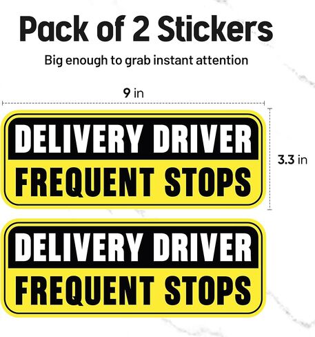 | (قطعتان) ملصق سائق التوصيل - مقاس 9 بوصة - لافتة سائق توصيل قوية ومتينة ومقاومة للعوامل الجوية. لافتة سائق توصيل مثالية للسيارة in Kuwait