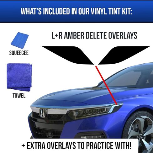 Amber Delete Headlight Tint Compatible with 2018-2022 Honda Accord in Kuwait