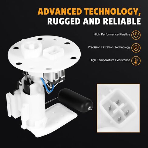 Electric Fuel Pump Assembly Compatible with Yamaha C3 2007-2011, Zuma 50 2012-2013, Zuma 50F 2014-2019, Zuma 50FX 2014-2018 - Replace 3B3E39071100, 3B3-E3907-11-00, One Year Quality Assurance in Kuwait
