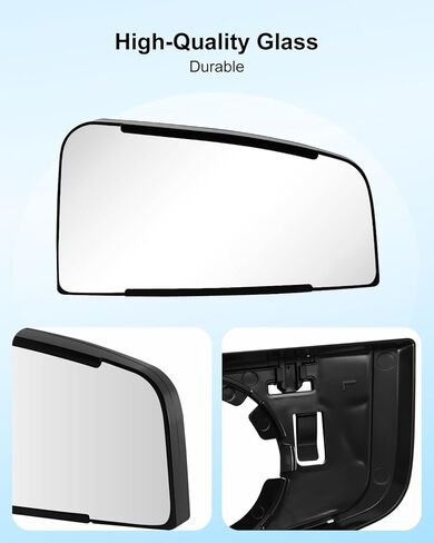 مرآة الرؤية الخلفية جانب السائق مناسبة لسيارة Chevy Express 1500 Van 2003-2014 2500 2003-2017، مناسبة لـ GMC Savana 1500 Van 2003-2014 2500/3500 2003-2017، زجاج محدب للرؤية الخلفية للجانب الأيسر الأمامي in Saudi Arabia