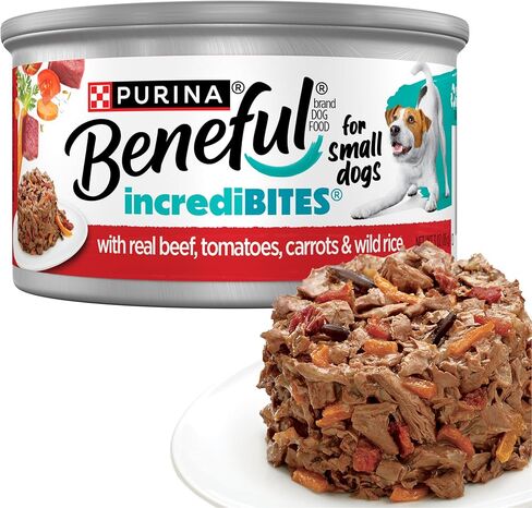 Purina Beneful Small Breed Wet Dog Food with Gravy, IncrediBites with Real Beef, Carrots and Wild Rice - (Pack of 12) 3 oz. Cans in Kuwait
