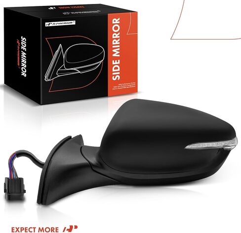 A-Premium Driver Side Power Door Mirror - Compatible with Kia Forte 2014 2015 2016 - Heated Manual Folding Black Outside Rear View Mirror w/Turn Signal - Replace# 87610A7210 in Saudi Arabia
