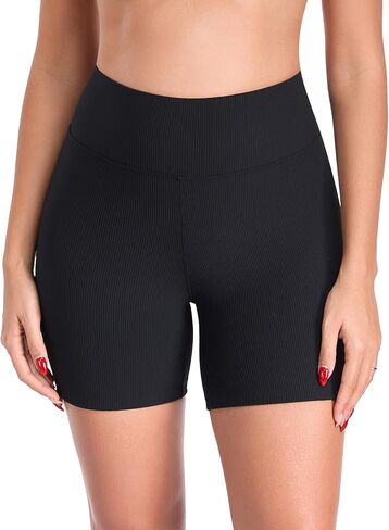 Women’s 5" High Waisted Women's Swim Shorts Sport Board Shorts Swimsuit Bottom in Saudi Arabia