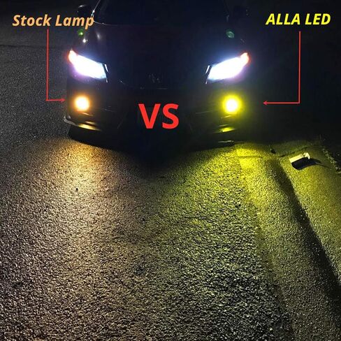 Alla Lighting 2800lm H16 LED Bulbs, 3000K Golden Yellow Fog Lights, Daytime Running Lights, Xtreme Super Bright Customized COB-72 SMD Replacement for Cars, Trucks in Saudi Arabia