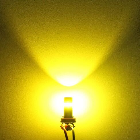 Alla Lighting 2800lm H16 LED Bulbs, 3000K Golden Yellow Fog Lights, Daytime Running Lights, Xtreme Super Bright Customized COB-72 SMD Replacement for Cars, Trucks in Saudi Arabia