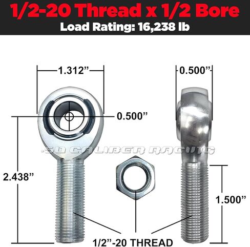 1/2" Heim Joint Kit - Chromoly Heim Joints 1/2" for 1" OD .120 Wall Tube - Fabricate 4-Link Tie Rod Ends Suspension Steering UTV Rock Crawler Sand Rail Hot Rod Johnny Joint [6101A9] 4-Set in Kuwait
