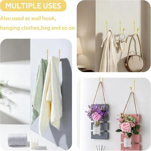 Curtain Holdbacks, 2 Pcs Wall Mounted Drapery Tiebacks with Screws, Heavy Duty Metal Decorative Window Drapery Holder Curtain Hooks, Gold in Saudi Arabia