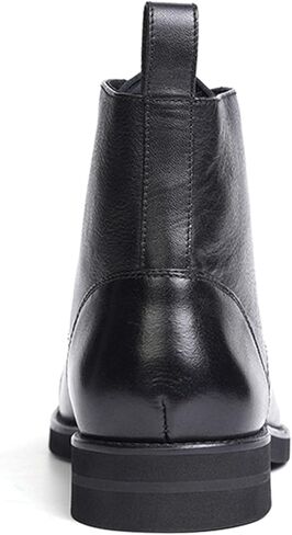 أنتوني فير جيمس جزمة برباط للرجال | جلد العجل المحبب بالكامل | نعل خارجي مطاطي مرصع | وسادة قدم مريحة من Ortholite | بليك ستيتش للإنشاءات | الأربطة المشمعة المسطحة | أسود in Kuwait