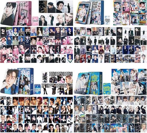 4 عبوات/220 قطعة من بطاقات الصور الفوتوغرافية للأطفال الضالة، بطاقات لومو للأطفال الضالة، بطاقات تهنئة للمجموعة (أخضر) in Kuwait