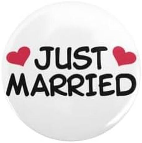 CafePress Just Married Wedding 1" Round Mini Button Pin in Saudi Arabia