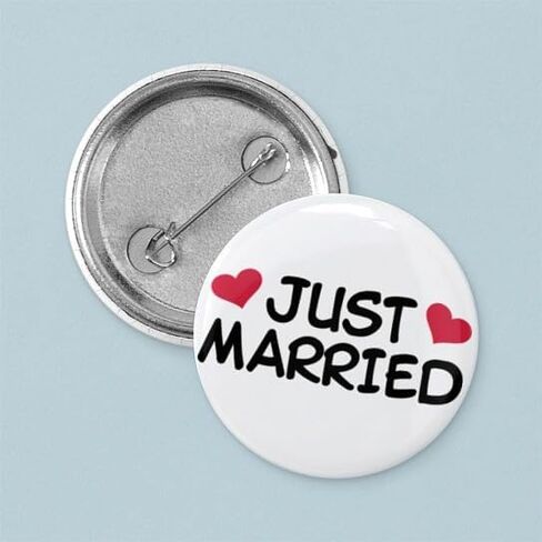 CafePress Just Married Wedding 1" Round Mini Button Pin in Saudi Arabia