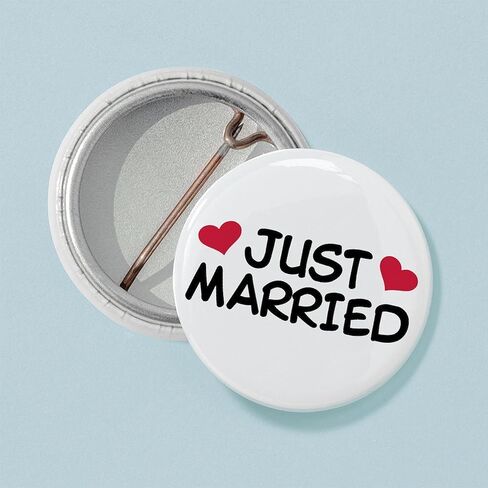 CafePress Just Married Wedding 1" Round Mini Button Pin in Saudi Arabia