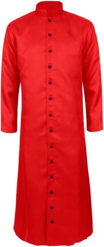 Men Pastor Robe Clergy Cassock Unisex Priest Cassock Gown Button Maxi Robe Gown Pulpit Preacher Robe in Kuwait