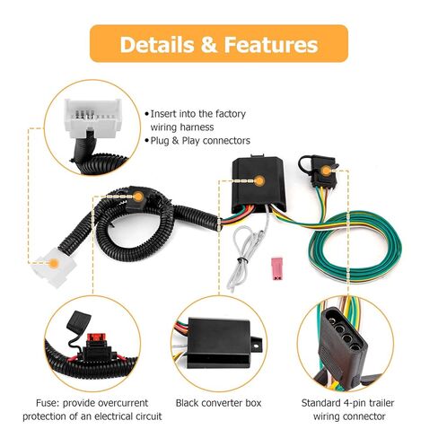 WeiSen Custom 4-Pin Trailer Wiring Harness Kit with Plug & Play Connector Towing Hitch Wiring Compatible with Honda Pilot 2016-2022, Fit Passport 2019-2025 in Saudi Arabia