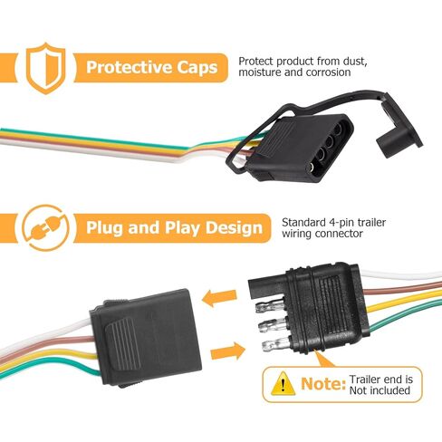 WeiSen Custom 4-Pin Trailer Wiring Harness Kit with Plug & Play Connector Towing Hitch Wiring Compatible with Honda Pilot 2016-2022, Fit Passport 2019-2025 in Saudi Arabia