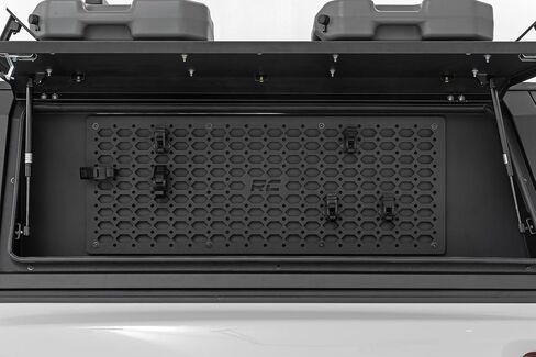 صندوق تخزين جانبي بغطاء سرير من Rough Country (جانب السائق) - يناسب أغطية سرير RC فقط، منظم غطاء سرير الشاحنة مع ضوء LED (Chevy/Ford/GMC/Ram) in Kuwait