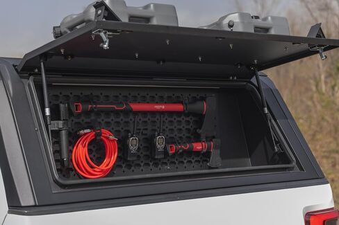 صندوق تخزين جانبي بغطاء سرير من Rough Country (جانب السائق) - يناسب أغطية سرير RC فقط، منظم غطاء سرير الشاحنة مع ضوء LED (Chevy/Ford/GMC/Ram) in Kuwait