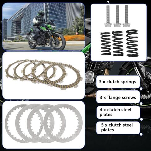 احتكاك القابض وألواح الصلب المتوافقة مع Z400 ZX-4R ZX-4RR Ninja 400 EX400 2018-2024 استبدال 13088-0593 طقم القابض للدراجات النارية Ninja 400 in Saudi Arabia