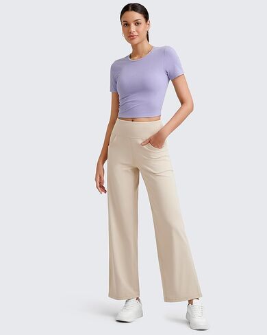 G4Free Casual Tops for Women Slim Fit Short Sleeve Sport Cute Basic Tees Comfy Lightweight Dry Wicking Yoga Shirts(Lavender,L) in Saudi Arabia