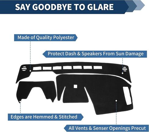 Dash Cover for Toyota BZ4X 2023-2025 Accessories Dashboard Cover Mat Polyester Dashboard Mat Sunshade Non-Slip Dashboard Protector Anti-Glare& Beat the Heat in Saudi Arabia