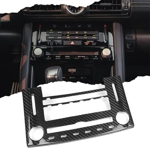 Center Consoles Climate Control Panel for Lexus IS300 IS350 IS500 F Sport 2021 2022 2023 2024,Dry Carbon Fiber AC Outlet CD Radio Cover for IS500 (Glossy Carbon Fiber) in Kuwait
