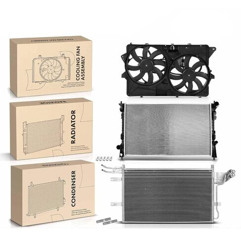Replacement Parts for New Radiator&AC Condenser&Dual Cooling Fan Kit for Ford Flex 2009 V6 3.5L Mod-A58PP-108322 in Saudi Arabia