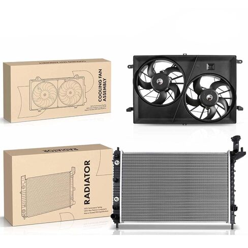 Replacement Parts for Chevrolet Traverse Buick GMC Saturn Radiator&Dual Cooling Fan Assembly Kit ; Crossflow Radiator ; 16 in ; Aluminum ; 1 Year Manufacturer Warranty Mod-A58PP-96542 in Saudi Arabia
