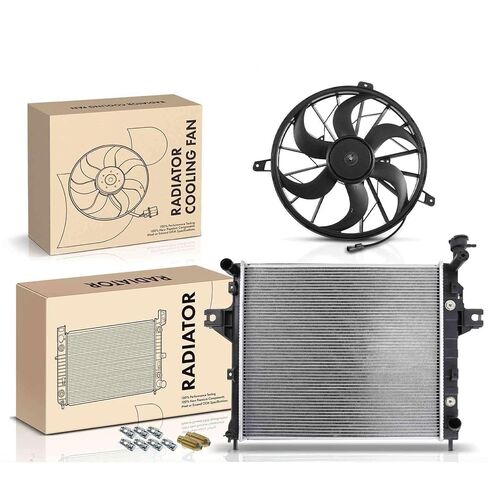 Replacement Parts for Radiator&Cooling Fan Assembly Kit for Jeep WJ Grand Cherokee 1999-2000 V8 4.7L Mod-A58PP-104211 in Saudi Arabia