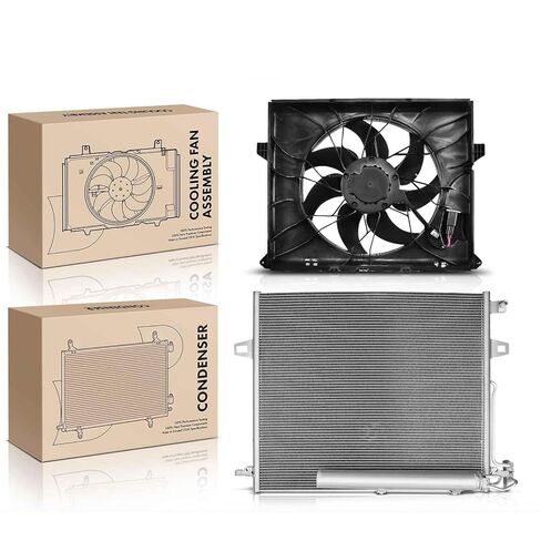 Replacement Parts for AC Condenser&Single Cooling Fan Assembly Kit for Mercedes-Benz W164 ML350 W251 Mod-A58PP-97917 in Saudi Arabia