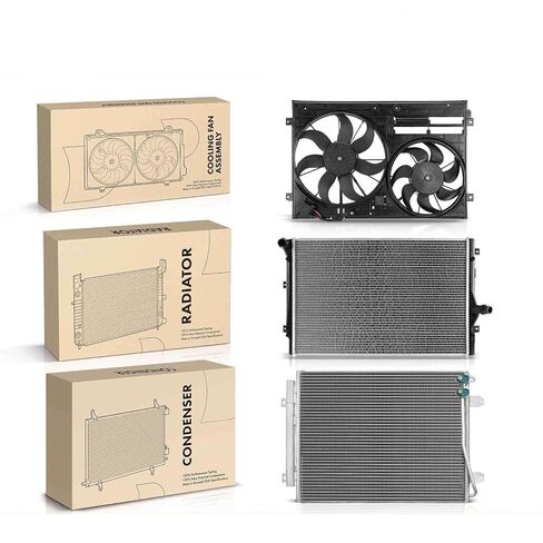 Replacement Parts for 3Pcs Radiator&AC Condenser&Dual Cooling Fan Kit for Volkswagen Passat 2009 Mod-A58PP-96134 in Saudi Arabia