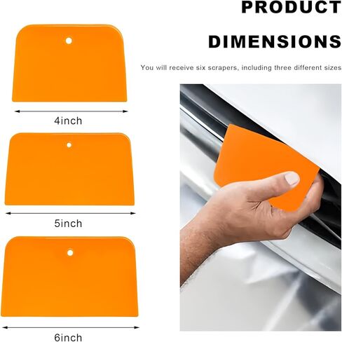6 قطع من موزعات حشو الجسم، 4، 5، 6 بوصة، كاشطات معجون للجسم قابلة لإعادة الاستخدام، أدوات بلاستيكية صلبة متعددة الأغراض لوضع الحشو، والمعاجين، والزجاج، والسد، والطلاء in Kuwait