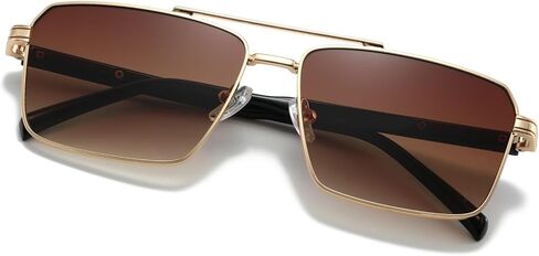 Retro Rectangle Sunglasses for Women Men Vintage 70s 80s Rectangular Flat Square Aviators Sun Glasses in Saudi Arabia