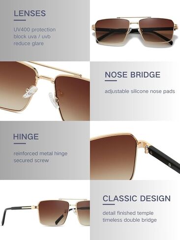 Retro Rectangle Sunglasses for Women Men Vintage 70s 80s Rectangular Flat Square Aviators Sun Glasses in Saudi Arabia