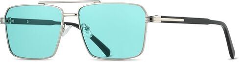 Retro Rectangle Sunglasses for Women Men Vintage 70s 80s Rectangular Flat Square Aviators Sun Glasses in Saudi Arabia