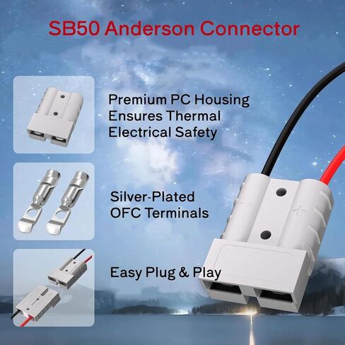 Starlink Mini 12V Adapter Waterproof 12V/24V to 30V 3.5A Step-Up Converter with Anderson SB50 Plug, 9-28V Input+16.4ft DC Cable – Reliable Power Supply for RV, Marine & Off-Grid Adventures in Kuwait