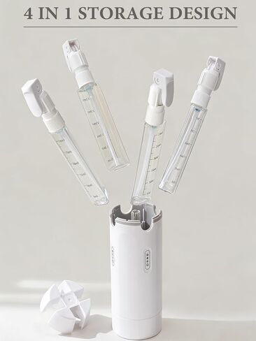 4 in 1 Travel Dispenser Bottle - 4 Pcs 30ml Refillable Travel Bottles Integrated Into One Space-Saving Kit,Travel Size Toiletries Leakproof Containers for Shampoo, Lotion & Cream,Travel Essentials in Saudi Arabia