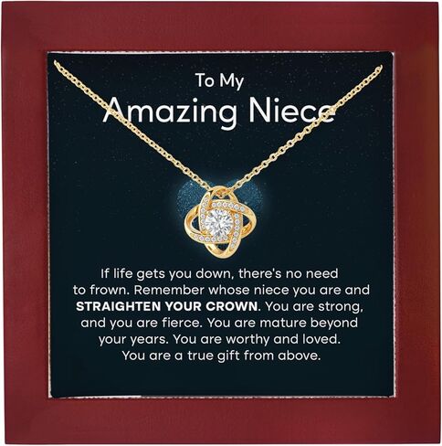 To My Amazing Niece Love Knot Necklace, Niece Gift From Aunt/Uncle, Birthday Gift, Graduation Gift for Her, Pendant Necklace For Women, Women's Jewelry to Niece. in Kuwait