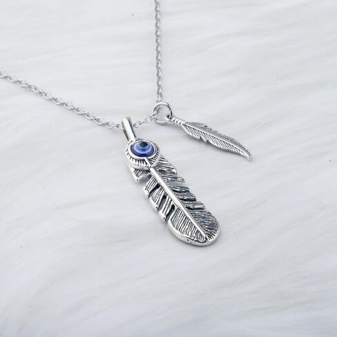 OKEYCH Inspired Gift Feather Necklace Feather Fan Jewelry Cosplay Feather Merch in Saudi Arabia