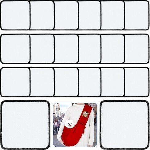 Sublimation Patches - Iron-on Blank Patches 4 Shapes for DIY Hats Jeans - Self Adhesive Stick to Cosmetic Bags Mobilephone Computer (20pcs White Border) in Kuwait