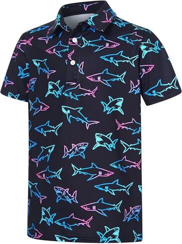 Boys Performance Polo Shirt Short Sleeve Golf Clothes for Active Casual Size 5-14 in Kuwait