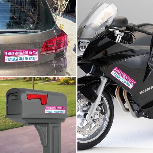 Funny Auto Magnet Decal for Women Girls If Your Gonna Ride My Ass at Least Pull My Hair Bumper Sticker for Car Truck SUV in Kuwait