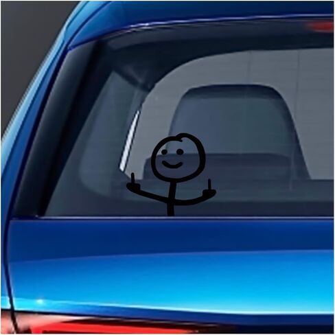 Car Fuck You Meme Vinyl Sticker Decal, Funny Personalised Cartoon Middle Finger Sticker, Fit for Cars Windows Bumpers Trucks Motorcycles or Any Other Smooth Surface (White/Small) in Kuwait