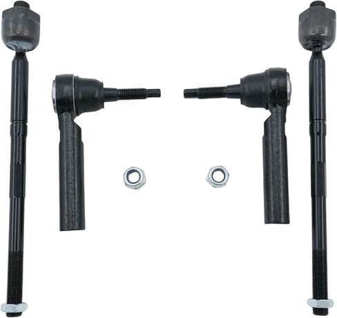 طقم نهاية قضيب الربط الأمامي الداخلي والخارجي 4 قطع متوافق مع شيفروليه سيلفرادو 1500 LD Tahoe Suburban، GMC Sierra 1500 Sierra 1500 Limited Yukon Yukon XL، لكاديلاك إسكاليد ESV ES800948 EV800938 in Kuwait